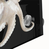 Close-up of a vibrant acrylic wall art piece featuring an intricate octopus design, showcasing rich colors and detailed textures, perfect for marine life decor enthusiasts.