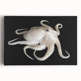 Vibrant octopus wall art design on a stretched canvas, showcasing intricate marine life details with rich colors. Perfect for ocean-themed decor.