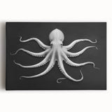 Stretched canvas wall art showcasing a vibrant octopus design, featuring intricate details and bold colors, perfect for marine life enthusiasts and coastal decor.