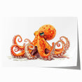 Vibrant octopus wall art print showcasing intricate marine life design, featuring rich colors and detailed textures, rolled for easy display and shipping.