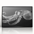 Framed acrylic wall art featuring a vibrant octopus design in shades of blue and green, perfect for marine life enthusiasts and modern decor.