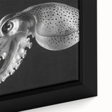 Close-up of a framed canvas wall art depicting a vibrant octopus design, showcasing intricate details and rich colors, perfect for marine life enthusiasts.