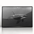 Framed wall art featuring a striking orca design, showcasing vibrant marine life colors and intricate details, set in a sleek black frame, ideal for ocean-themed decor.