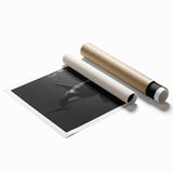 Vibrant rolled print showcasing a stunning orca design, set against a serene marine backdrop, perfect for ocean-themed decor and wildlife enthusiasts.