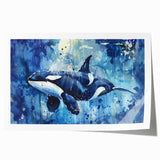 Vibrant rolled print showcasing a detailed orca design from the Marine Life collection, perfect for ocean-themed decor. Ideal for art enthusiasts and marine lovers.