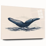 Acrylic glass wall art featuring a striking side view of an orca in a vibrant marine life design. Perfect for ocean-themed decor, showcasing bold colors and intricate details.