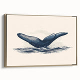 Framed wall art featuring a vibrant orca design in a marine life theme, with a sleek gold frame, showcasing the beauty of ocean wildlife. Perfect for home decor.