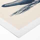 Beautiful rolled canvas showcasing a vibrant orca marine life design, featuring shades of blue and black, ideal for ocean-themed decor.