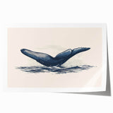 Orca wall art print showcasing a vibrant marine life design with bold colors, ideal for ocean-themed decor, rolled for easy display and storage.