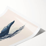 Vibrant wall art print showcasing an orca whale design in a marine life theme, featuring bold colors and intricate details, perfect for ocean enthusiasts.