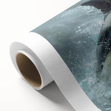 Vibrant rolled canvas wall art showcasing a stunning orca design, highlighting marine life with intricate details and a bold color palette, perfect for ocean-themed decor.