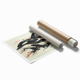 Vibrant rolled print of marine life featuring an orca design, showcasing vivid colors and intricate details, ideal for ocean-themed decor and art lovers.