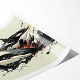 Vibrant marine life wall art print featuring an orca design, showcasing intricate details and rich colors, ideal for ocean-themed decor or wildlife enthusiasts.