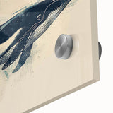 Close-up of a vibrant acrylic glass wall art featuring a striking orca design, showcasing intricate marine life details and vivid colors, perfect for ocean-themed decor.