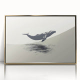 Framed acrylic wall art showcasing a stunning orca marine life design in gold, highlighting intricate details and vibrant colors for an elegant nautical decor.