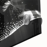 Close-up of a vibrant marine life wall art piece featuring a detailed ray design on acrylic glass, showcasing vivid colors and intricate patterns, perfect for ocean-themed decor.