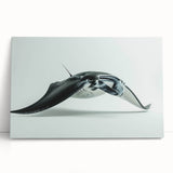 Stretched canvas wall art showcasing a vibrant marine life ray design, featuring detailed textures and colorful patterns, perfect for coastal-themed decor.