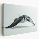 Vibrant marine life wall art design featuring a majestic ray on stretched canvas, showcasing intricate details and vivid colors, adding elegance to any decor.