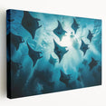 Stretched canvas wall art showcasing a vibrant marine life ray design, featuring rich colors and intricate details, perfect for ocean-themed decor.