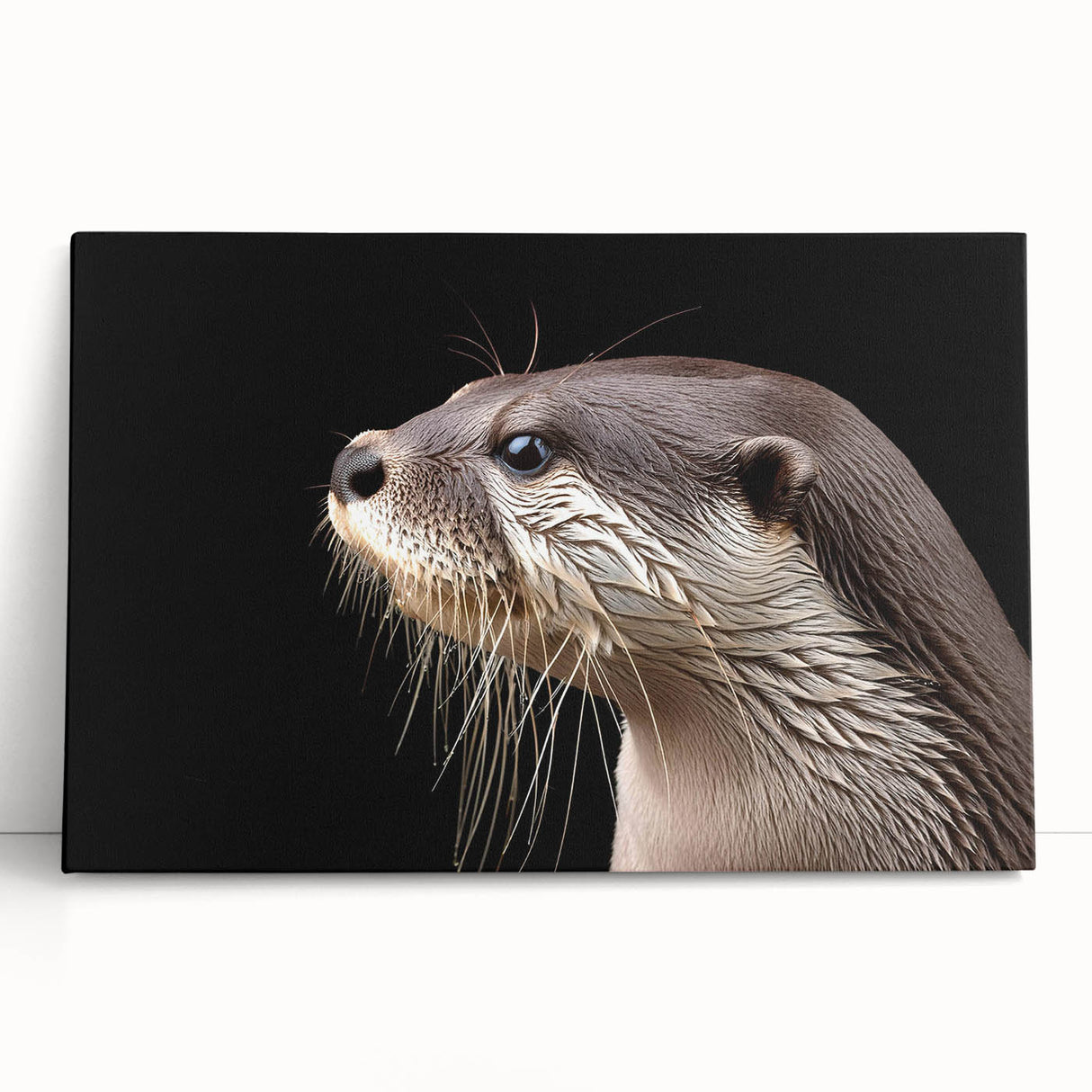 Sea otter wall art canvas featuring vibrant marine life design, showcasing playful otters in a colorful underwater scene, perfect for ocean-themed decor.