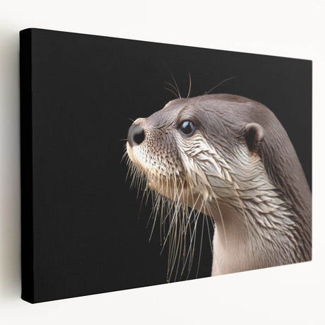 Stretched canvas wall art showcasing a vibrant marine life design featuring a playful sea otter, perfect for ocean-themed decor. Ideal for nature lovers.