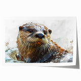 Stylish rolled print of a sea otter design, showcasing vibrant marine life colors and intricate details, perfect for ocean-themed decor and nature lovers.