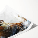 Rolled print showcasing a vibrant sea otter design, featuring detailed marine life illustrations, perfect for ocean-themed decor or wildlife enthusiasts.
