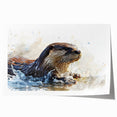 Colorful sea otter wall art design showcasing marine life, featuring playful otters in a vibrant underwater scene, ideal for ocean-themed decor.