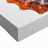 Close-up of a vibrant marine life seahorse design on stretched canvas wall art, showcasing intricate details and textures, perfect for ocean-themed decor.