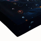 Close-up of a vibrant marine life-themed canvas featuring a beautifully detailed seahorse design, perfect for ocean lovers and coastal decor enthusiasts.