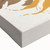 Close-up of a vibrant seahorse design on stretched canvas, showcasing intricate details and colors, ideal for marine life-themed decor and art collectors.