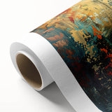 Rolled canvas wall art showcasing a vibrant marine life design featuring a seahorse in shades of blue and green, perfect for ocean-themed decor.