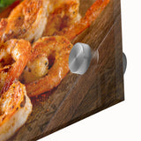 Close-up of vibrant marine life wall art featuring a detailed shrimp design on acrylic glass, showcasing vivid colors and intricate textures ideal for ocean-themed decor.