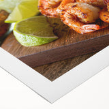 Colorful marine life wall art showcasing a vibrant shrimp design on rolled canvas, ideal for ocean-themed decor. Perfect for enhancing any coastal aesthetic.