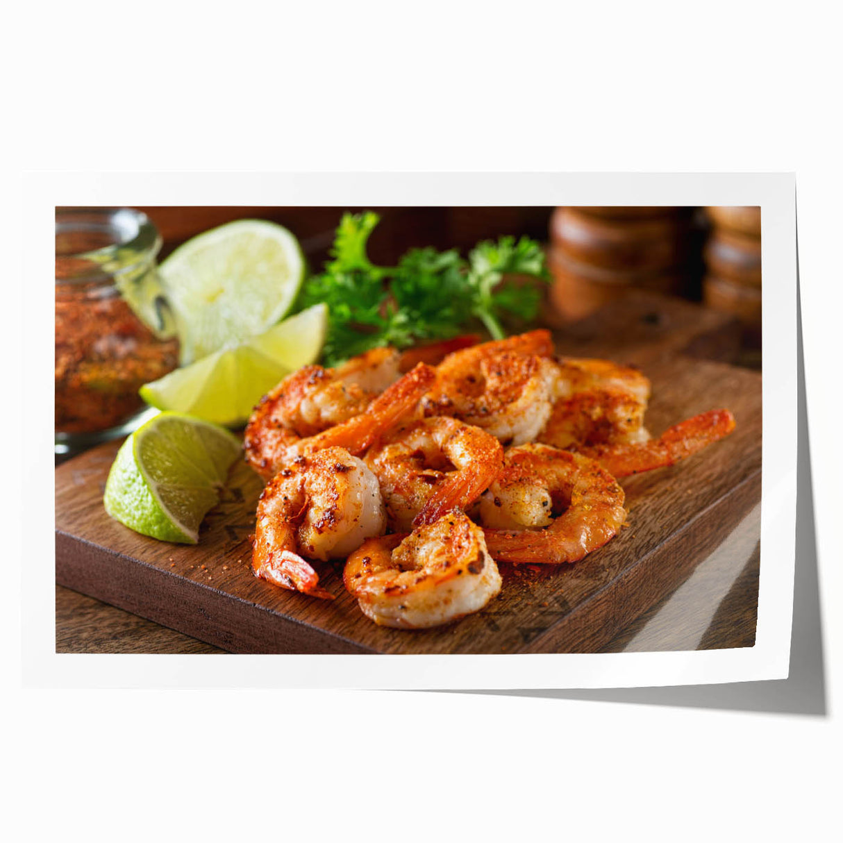 Vibrant marine life wall art print featuring a detailed shrimp design, showcasing vivid colors and intricate patterns, perfect for ocean-themed decor.