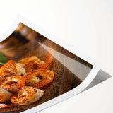 Rolled print showcasing a vibrant marine life shrimp design in vivid colors, ideal for aquatic-themed decor, packaged securely in a cardboard tube.