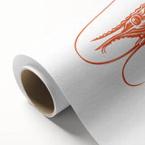 Vibrant rolled canvas wall art depicting intricate marine life shrimp design, featuring vivid colors and detailed textures, perfect for ocean-themed decor.