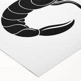 Vibrant rolled canvas wall art showcasing a detailed marine life shrimp design, featuring intricate colors and textures, perfect for coastal-themed decor.