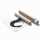 Vibrant marine life wall art featuring detailed shrimp illustrations in a rolled print format, perfect for coastal-themed decor and marine enthusiasts.