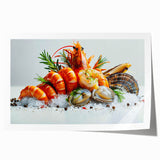 Vibrant marine life wall art featuring a colorful shrimp design, perfect for ocean-themed decor. This rolled print showcases intricate details and vivid colors, ideal for enhancing any living space.