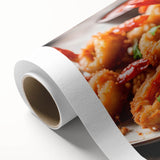 Vibrant marine life wall art featuring a detailed shrimp design on rolled canvas, showcasing intricate colors and textures, perfect for ocean-themed decor.