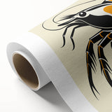 Vibrant rolled canvas wall art featuring a detailed marine life design showcasing colorful shrimp, perfect for aquatic-themed decor. Packaged securely in a tube.