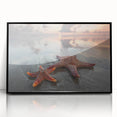 Framed wall art featuring a vibrant marine life design with a starfish, presented in an elegant black frame, ideal for coastal-themed decor. This acrylic piece adds a touch of oceanic charm to any room.