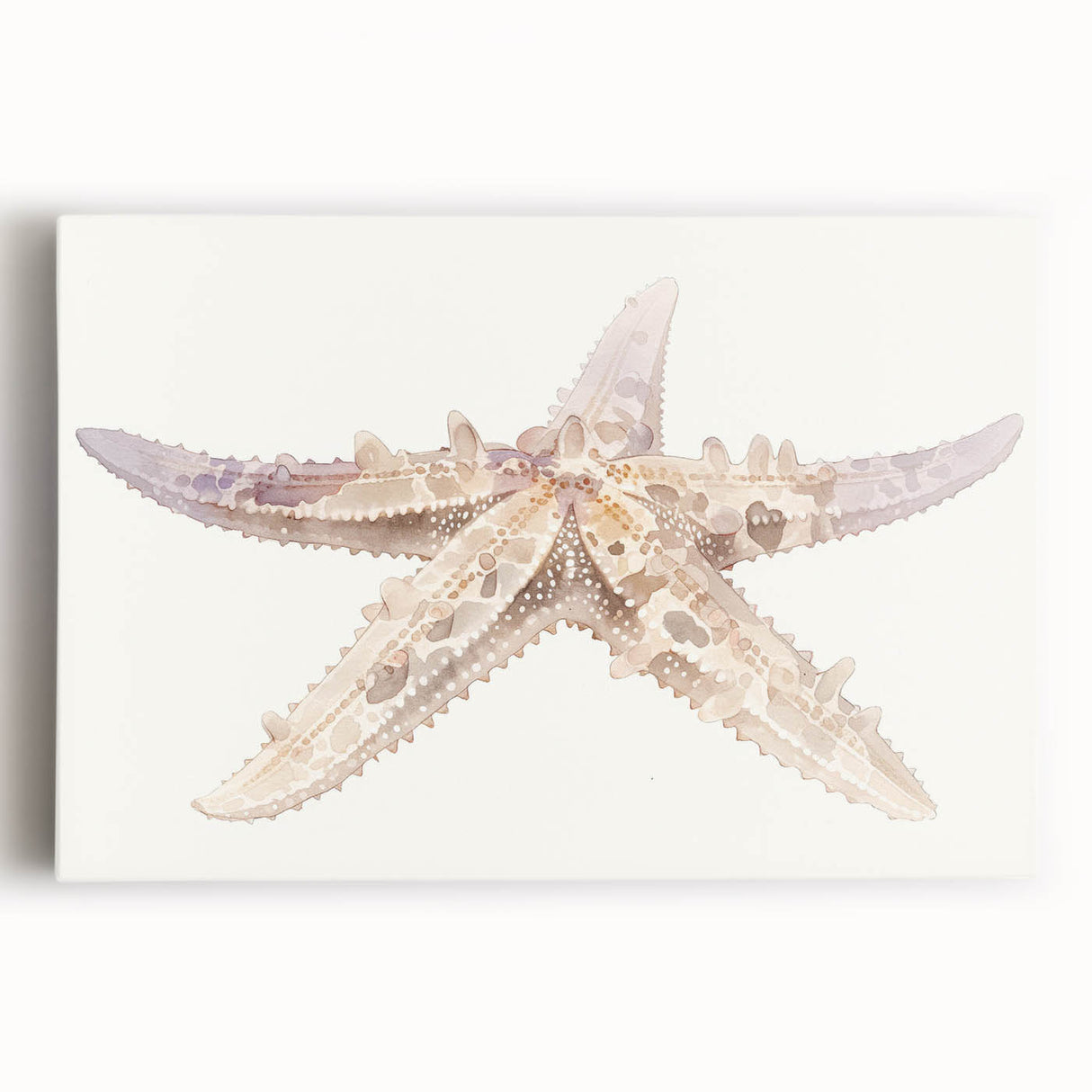 Stretched canvas wall art showcasing a vibrant marine life starfish design, featuring intricate details and vivid colors, perfect for coastal decor enthusiasts.