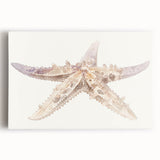 Stretched canvas wall art showcasing a vibrant marine life starfish design, featuring intricate details and vivid colors, perfect for coastal decor enthusiasts.