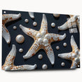 Acrylic glass wall art featuring a vibrant marine life starfish design, displayed side view with decorative pins, perfect for ocean-themed decor and art lovers.