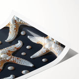 Vibrant marine life starfish design rolled print showcasing intricate details and bright colors, ideal for ocean-themed decor and art enthusiasts.