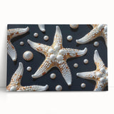 Vibrant marine life wall art featuring a detailed starfish design on stretched canvas, showcasing rich colors and textures, perfect for ocean-themed decor.