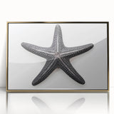 Framed wall art featuring a vibrant marine life starfish design in gold acrylic, showcasing intricate patterns and textures, perfect for coastal-themed decor.