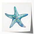 Vibrant marine life wall art collection showcasing a starfish design on a glossy finish, ideal for ocean-themed decor or beach house interiors.